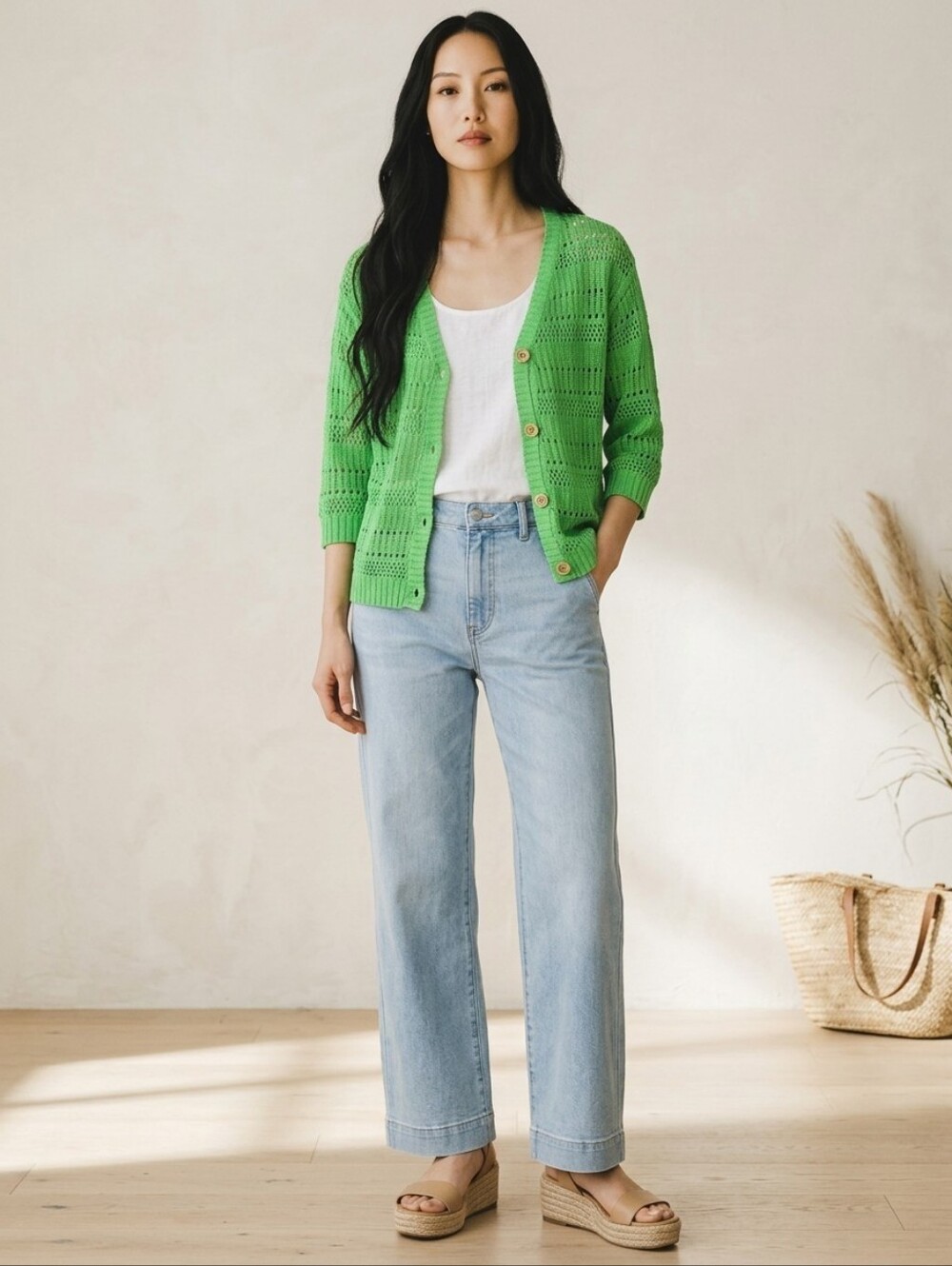 POL Cardigan Top Kelly Green Womens Small NWOT - Picture 2 of 10